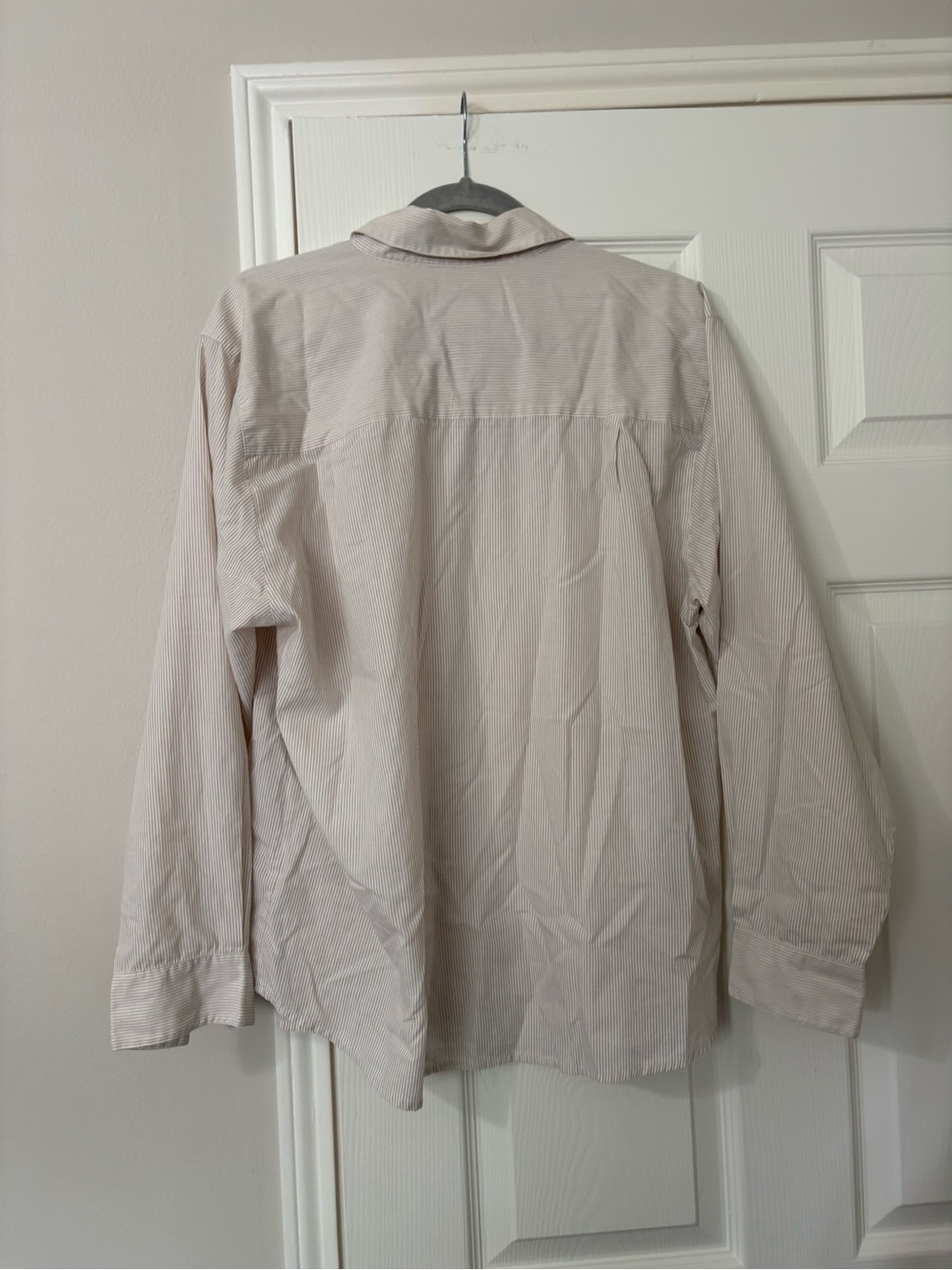 White Stag Embroidered Floral Pinstripe Button-Up Shirt Size 14 Cottagecore - Picture 2 of 5